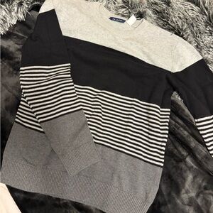 The Children's Place Black and Gray Striped Sweater